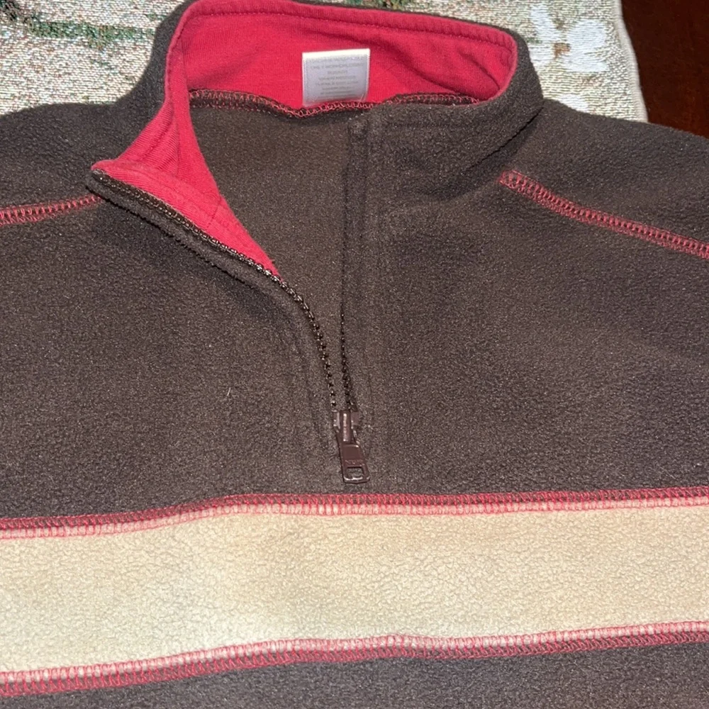 GYMBOREE LIGHT LAYER BROWN CHEST STRIPE CARDIGAN JACKET EUC sz 5
